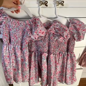 Little girls floral puff sleeve dress